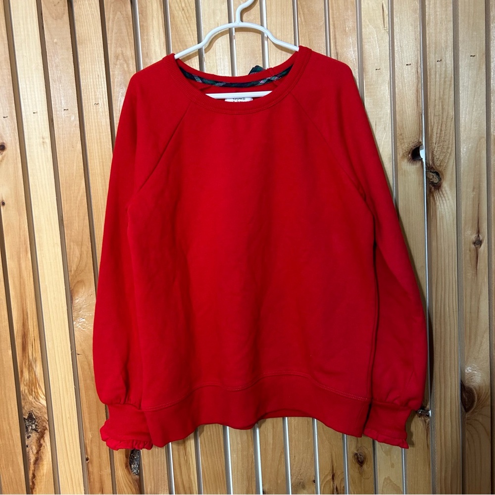 Crown & Ivy Kids Red Crewneck Sweatshirt Bow Back Medium Holiday Party Christmas